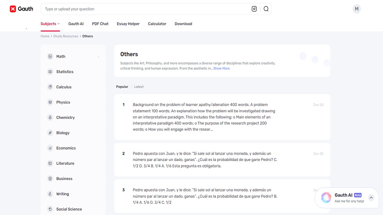 Gauth AI: Your Versatile Solution for Complex Questions Across Subjects